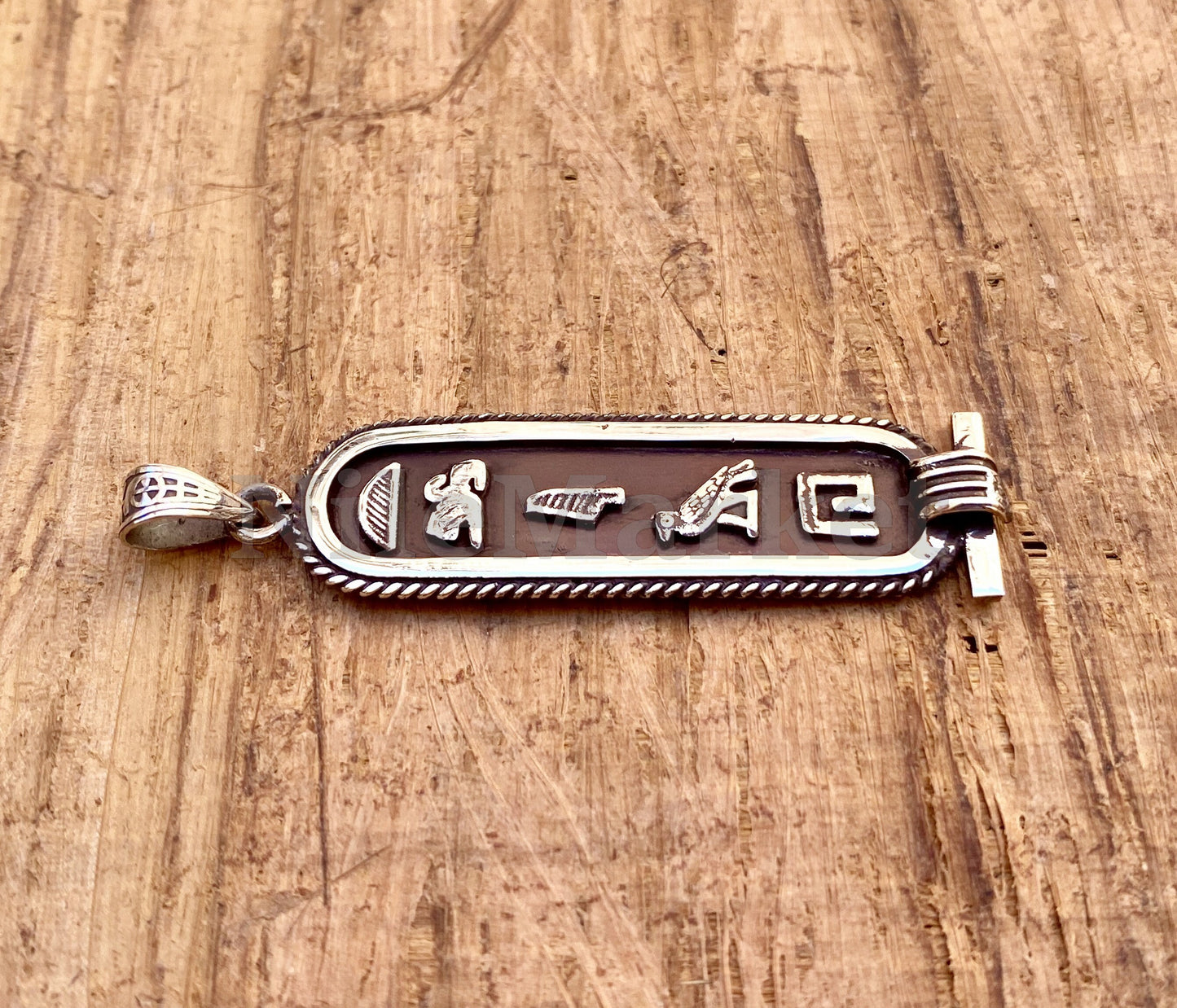 Egyptian Framed Sterling Silver Cartouche Name Pendant , Customize Your Own Cartouche Name
