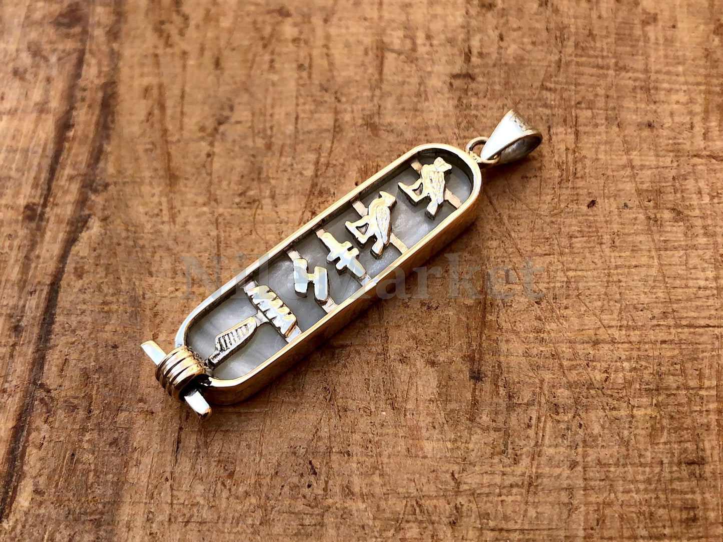Egyptian Multi Background Skins Open Work Personalized Sterling Silver Cartouche , WORLD WIDE Express Shipping