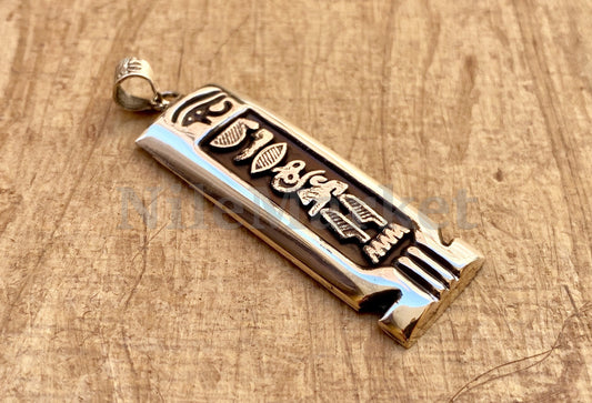 Egyptian Personalized Name Sterling Silver Anubis Cartouche Pendant, WORLD WIDE Express Shipping
