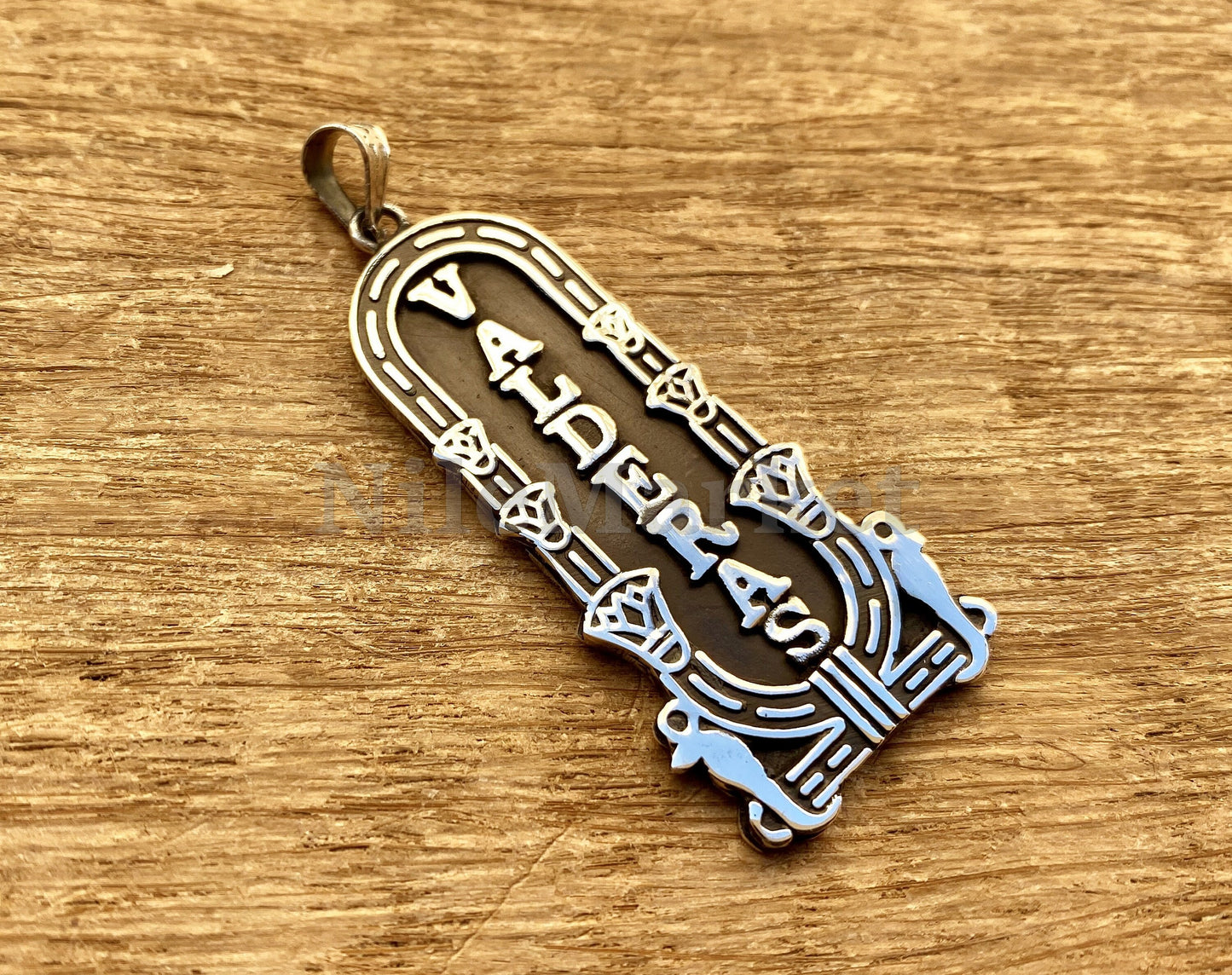 Large Egyptian Personalized Name Sterling Silver Cartouche With Cobra Uraeus Pendant Necklace , World wide express shipping