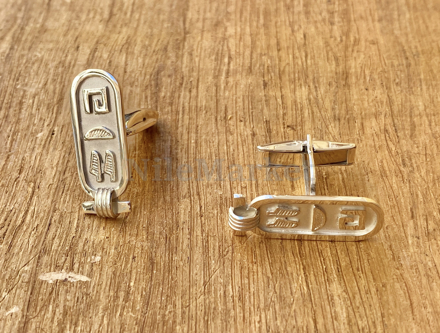 Egyptian Sterling Silver Personalized Nmae English Arabic Or Hieroglyphics Cartouche Wedding Day Custom Cufflinks Cuff Links