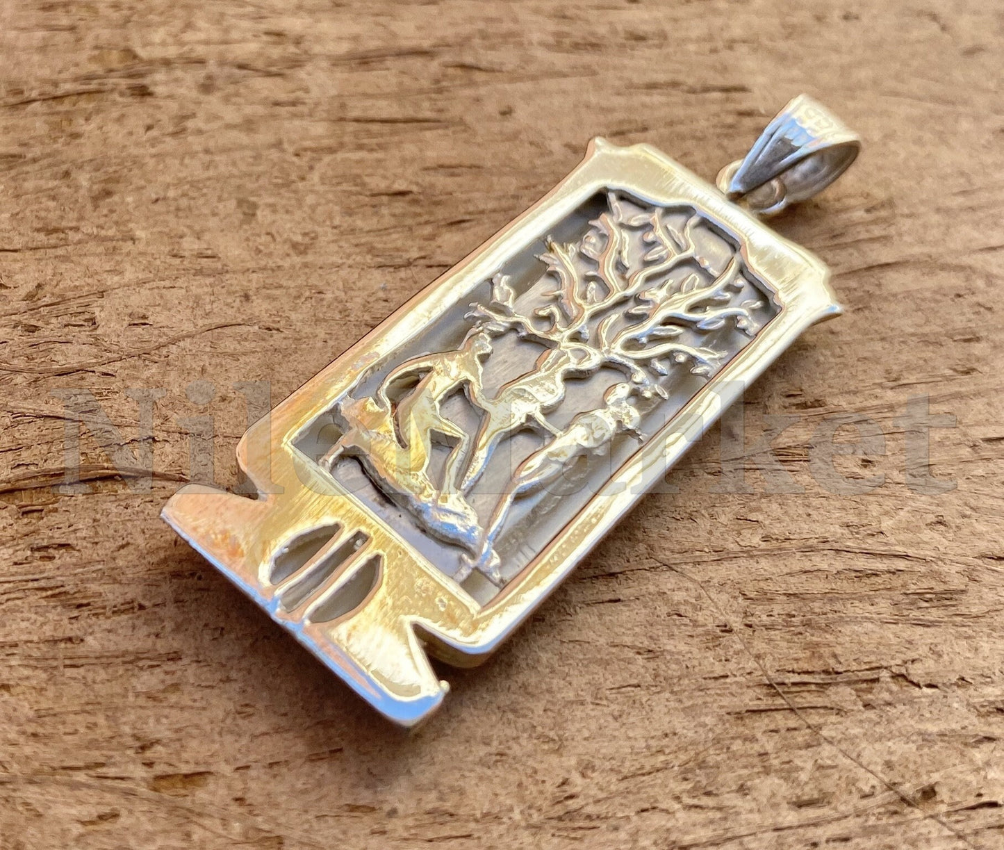 Wide Egyptian Framed Thick Name Personalized Sterling Silver Cartouche , WORLD WIDE Express Shipping