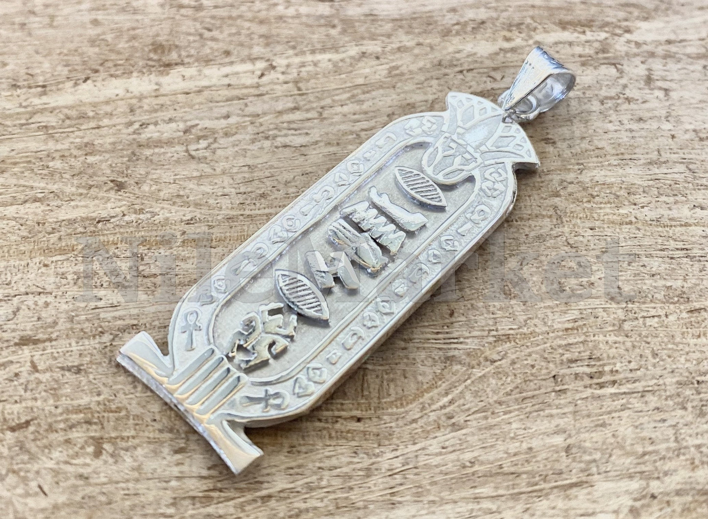 WORLD WIDE Express Shipping, Egyptian Lotus Personalized Customized Name Sterling Silver Cartouche Pendant Necklace