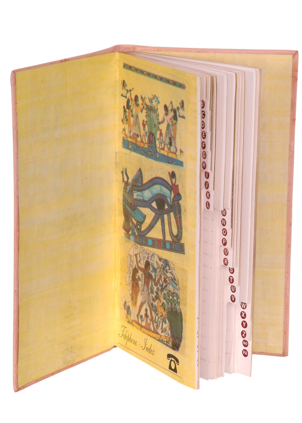 Egyptian Hand Made Horus Genuine Leather Bound Telephone Address Note Book