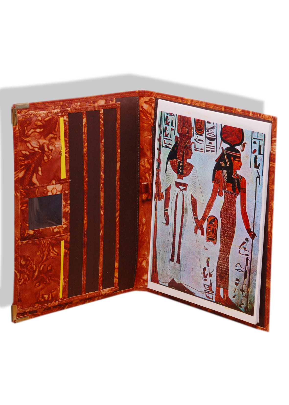 XLarge Beautiful Egyptian Hand Made Genuine Leather Tutankhamun Notepad