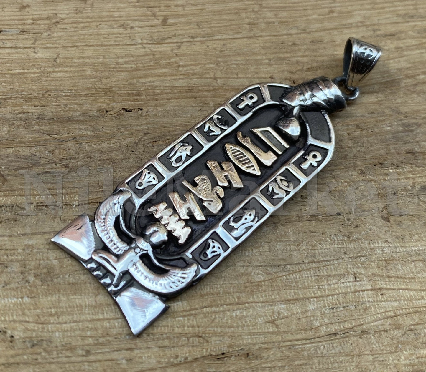 Egyptian Personalized Isis And Nefertiti Sterling Silver Nameplate Cartouche Pendant Necklace Charm WORLD WIDE Express Shipping