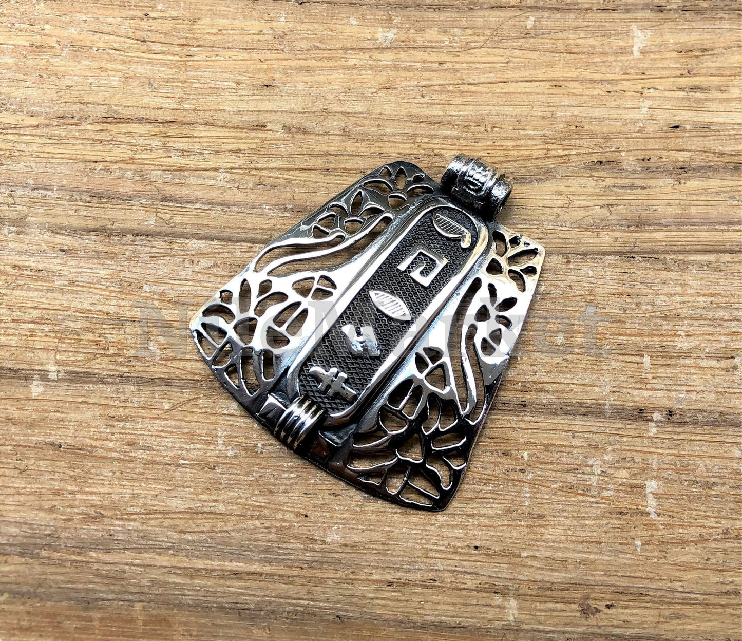 Egyptian Customized Wide Lotus And Scarab Sterling Silver Name Cartouche Charm, WORLD WIDE Express Shipping.