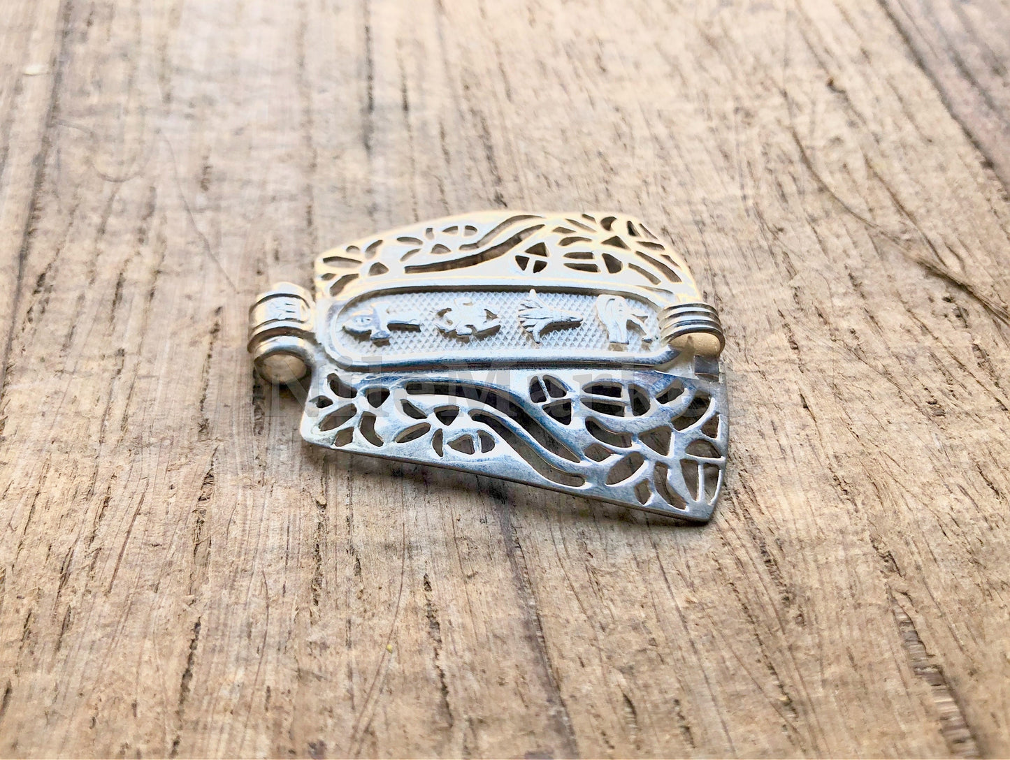 Egyptian Customized Wide Lotus And Scarab Sterling Silver Name Cartouche Charm, WORLD WIDE Express Shipping.