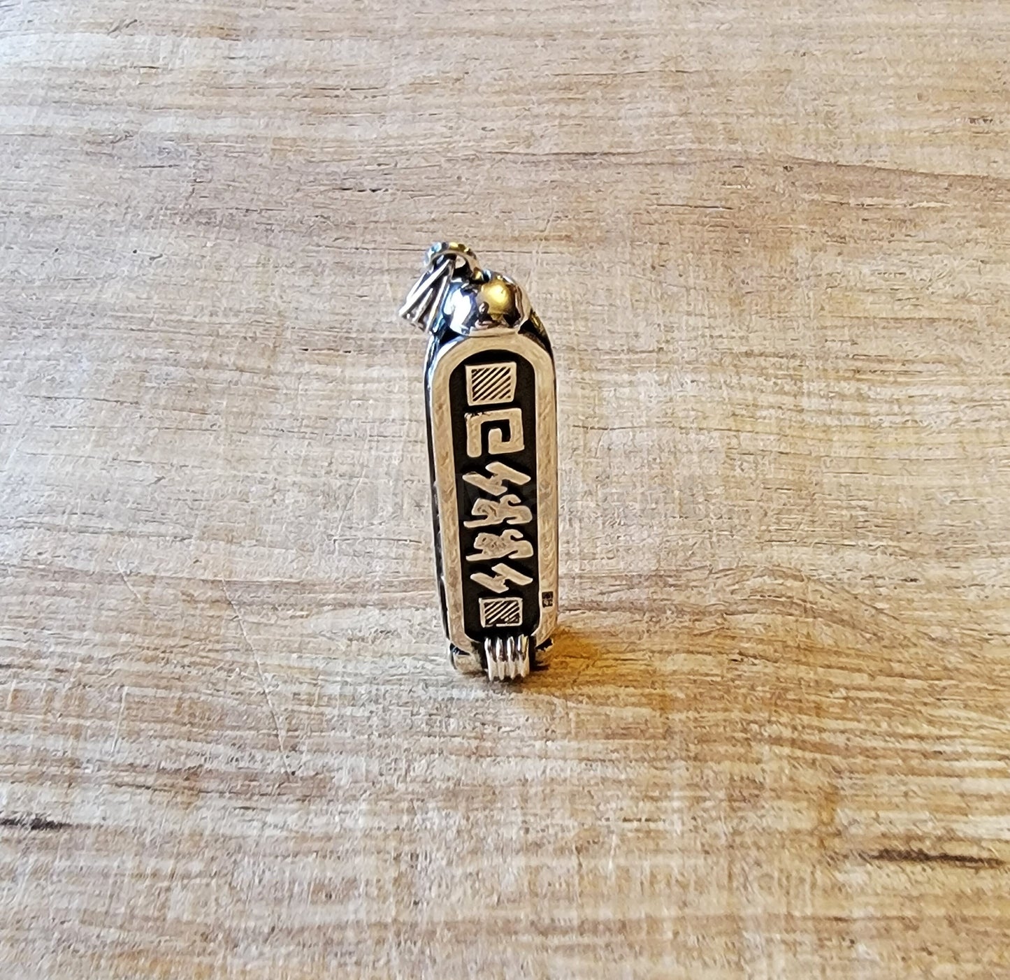 Egypt 3 sided cartouche Personalized Sterling Silver Charm PUT YOUR 3 NAMES in hieroglyphic English or Arabic on 3 Faces Custom Cartouche