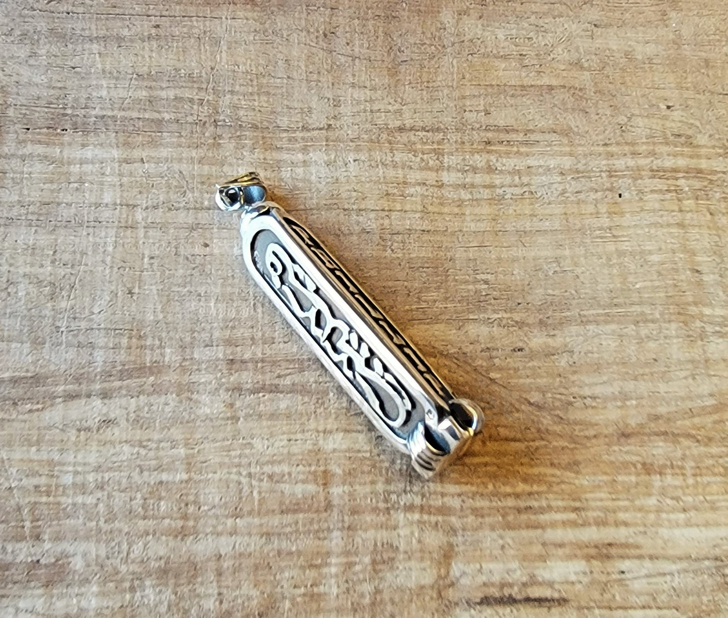 Egypt 3 sided cartouche Personalized Sterling Silver Charm PUT YOUR 3 NAMES in hieroglyphic English or Arabic on 3 Faces Custom Cartouche