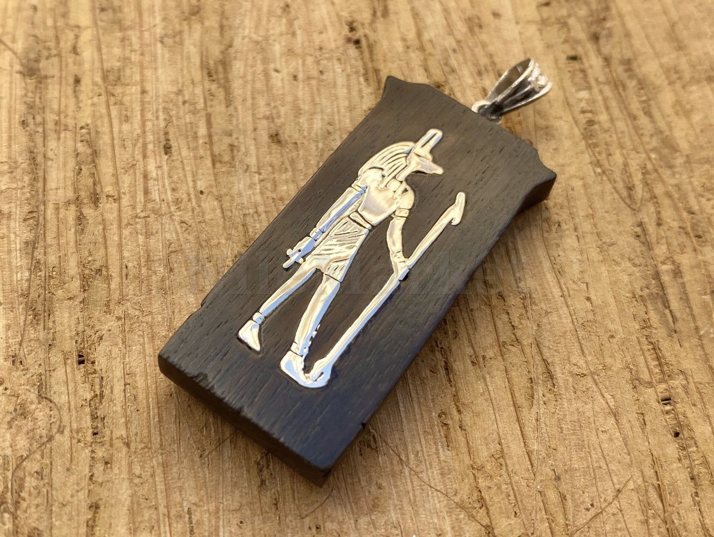 Unique Temple Egyptian Personalized Name Sterling Silver Anubis Cartouche Pendant, WORLD WIDE Express Shipping