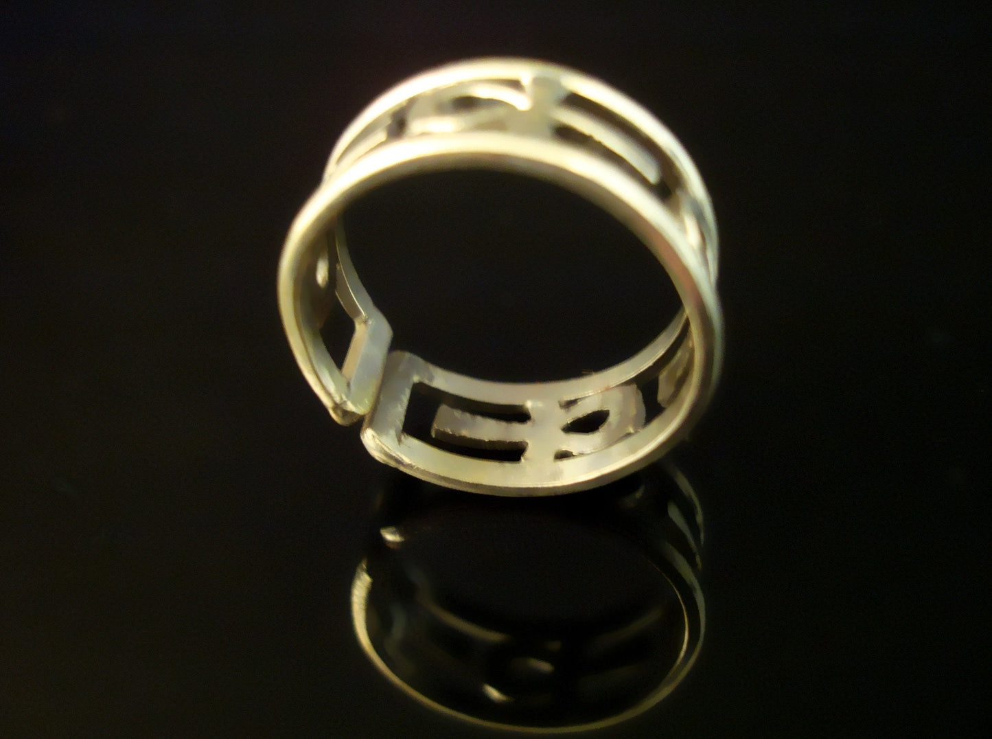 Shiny Egyptian Sterling Silver Hallmarked Life Key Ankh Key Of Life Ring