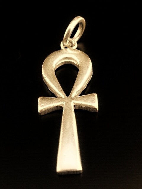Egyptian Solid Silver Hallmarked Key Of Life Ankh Life Key Cross Pendant Charm