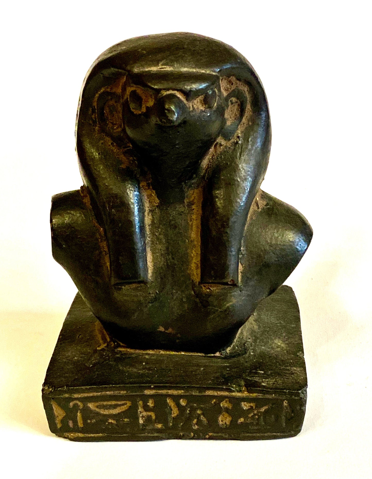 Superb Ancient Egyptian Horus Falcon On Hieroglyphic Base Commemorative Statue
