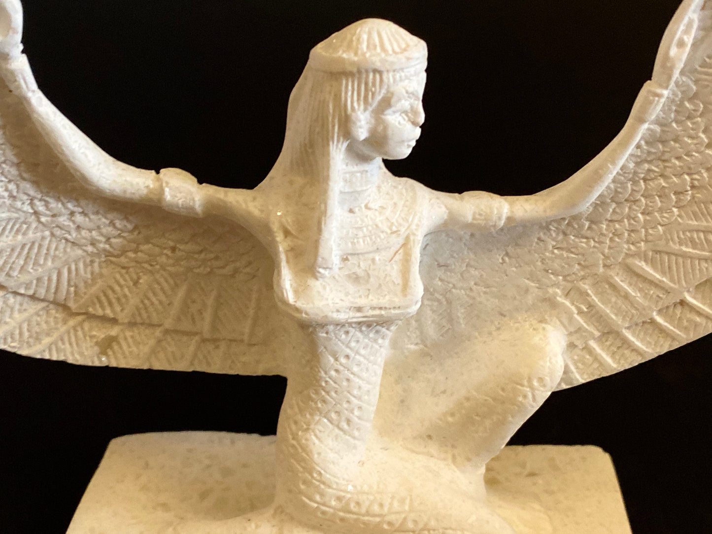 Pretty Ancient Egyptian Goddess Isis with wings outstretched Statue