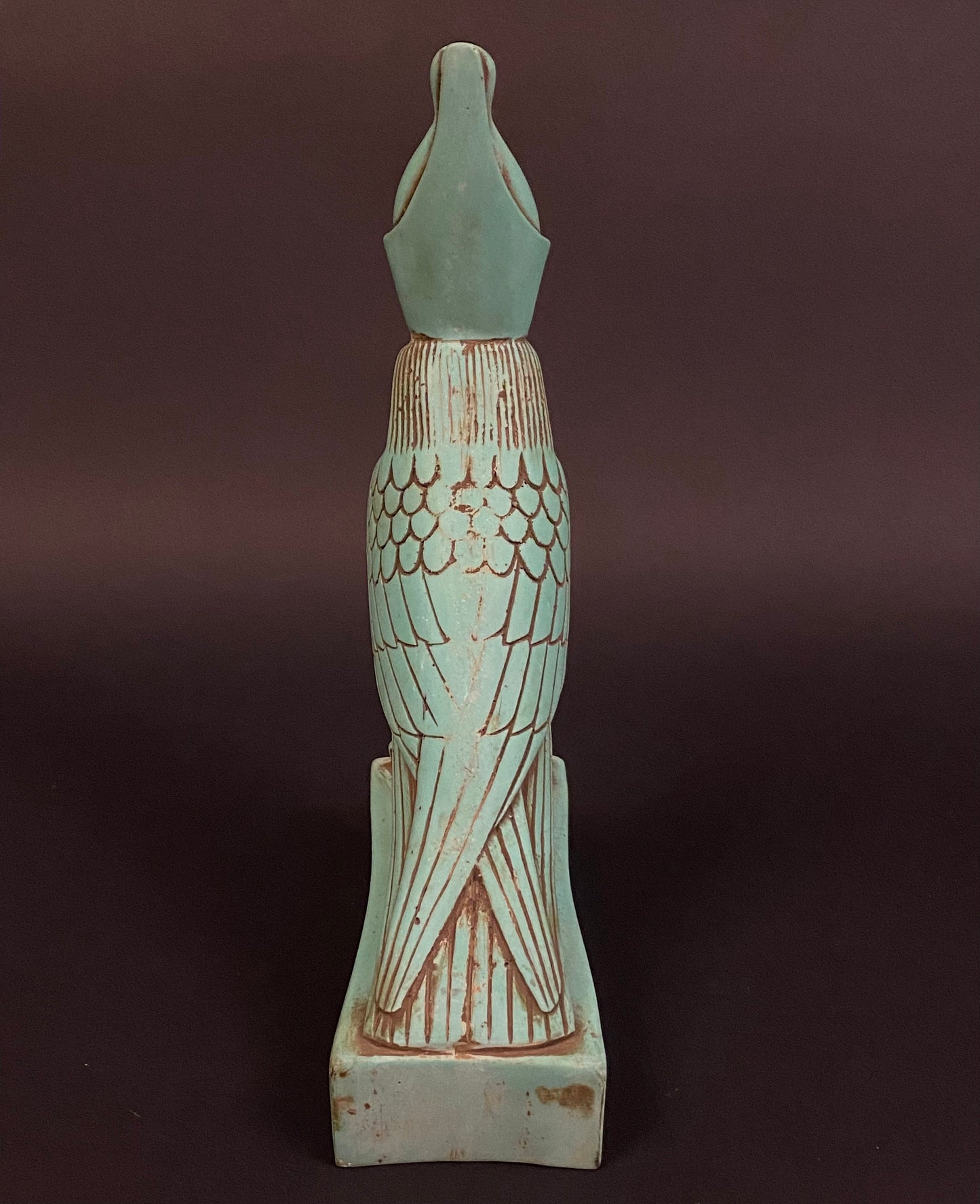 Huge Gorgeous Commemorative Egyptian God Horus as Flacon Wearing Crown Statue