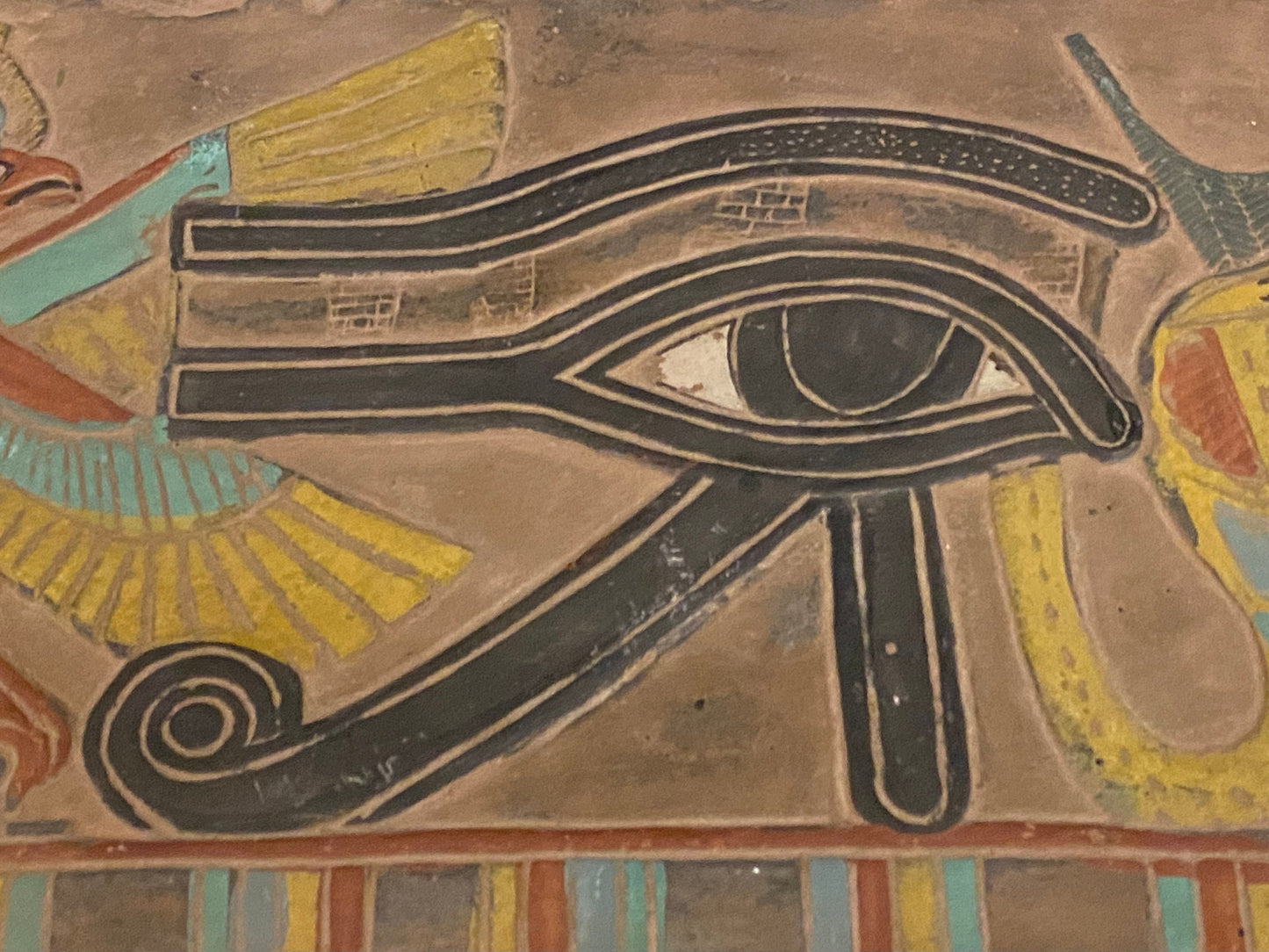 Unique Lrg Egyptian Eye of Horus with Cobra & Horus Wall Relief Egyptian Wall Relic Relief Eye Of RA Symbol of protection Handmade In Egypt