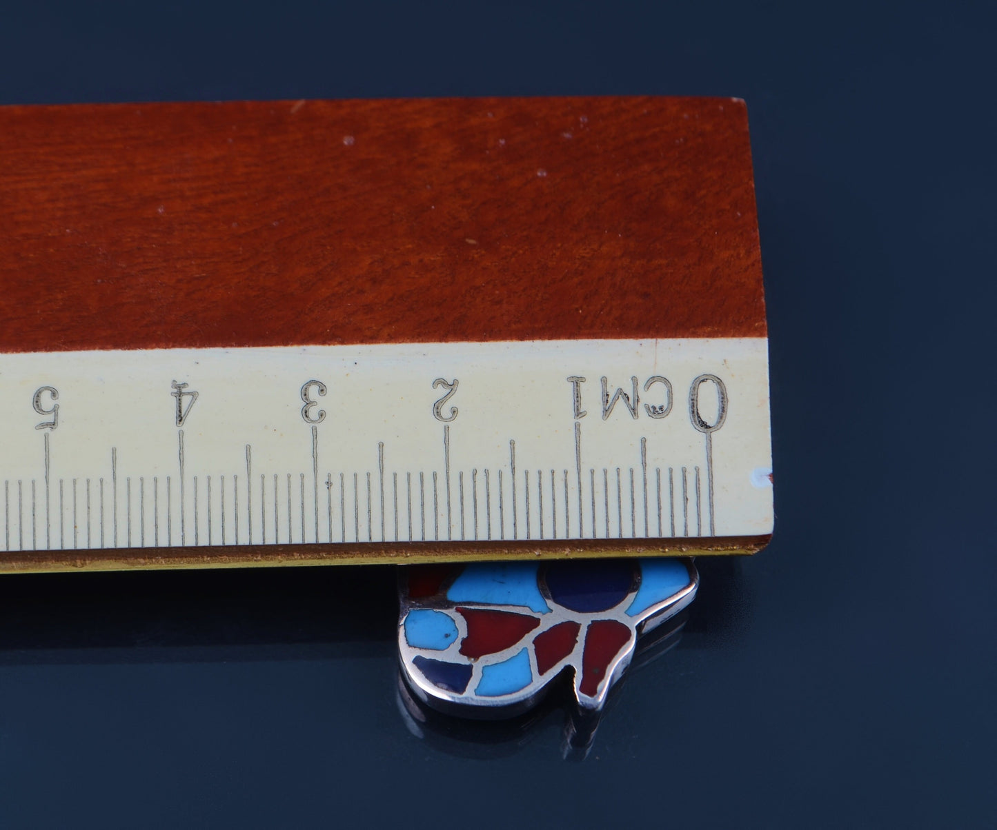 Egyptian Solid Sterling Silver Raised Colored Inlaid Eye Of Horus Charm Pendant