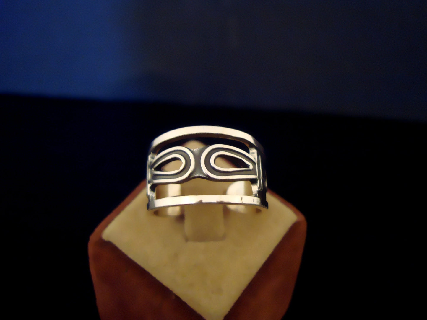 Egyptian Solid Sterling Silver Hallmarked Life Key Ankh And Lotus Ring