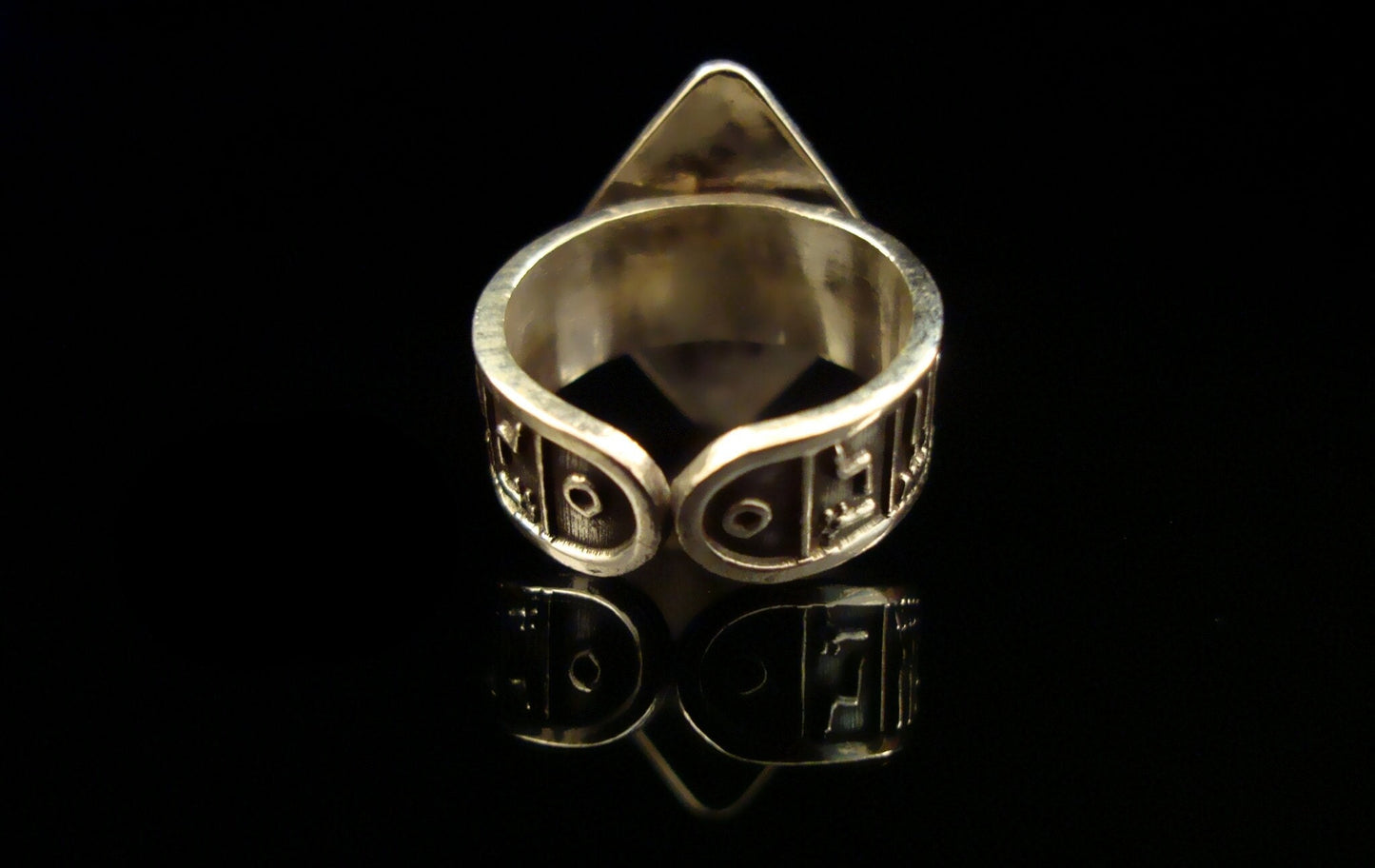Egyptian Solid Sterling Silver Key Of Life Ring Life Key Ankh And Hieroglyphics Ring Cross Life Key Jewelry