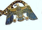Egyptian Solid Brass Vulture As Nekhbet Enamelled Necklace