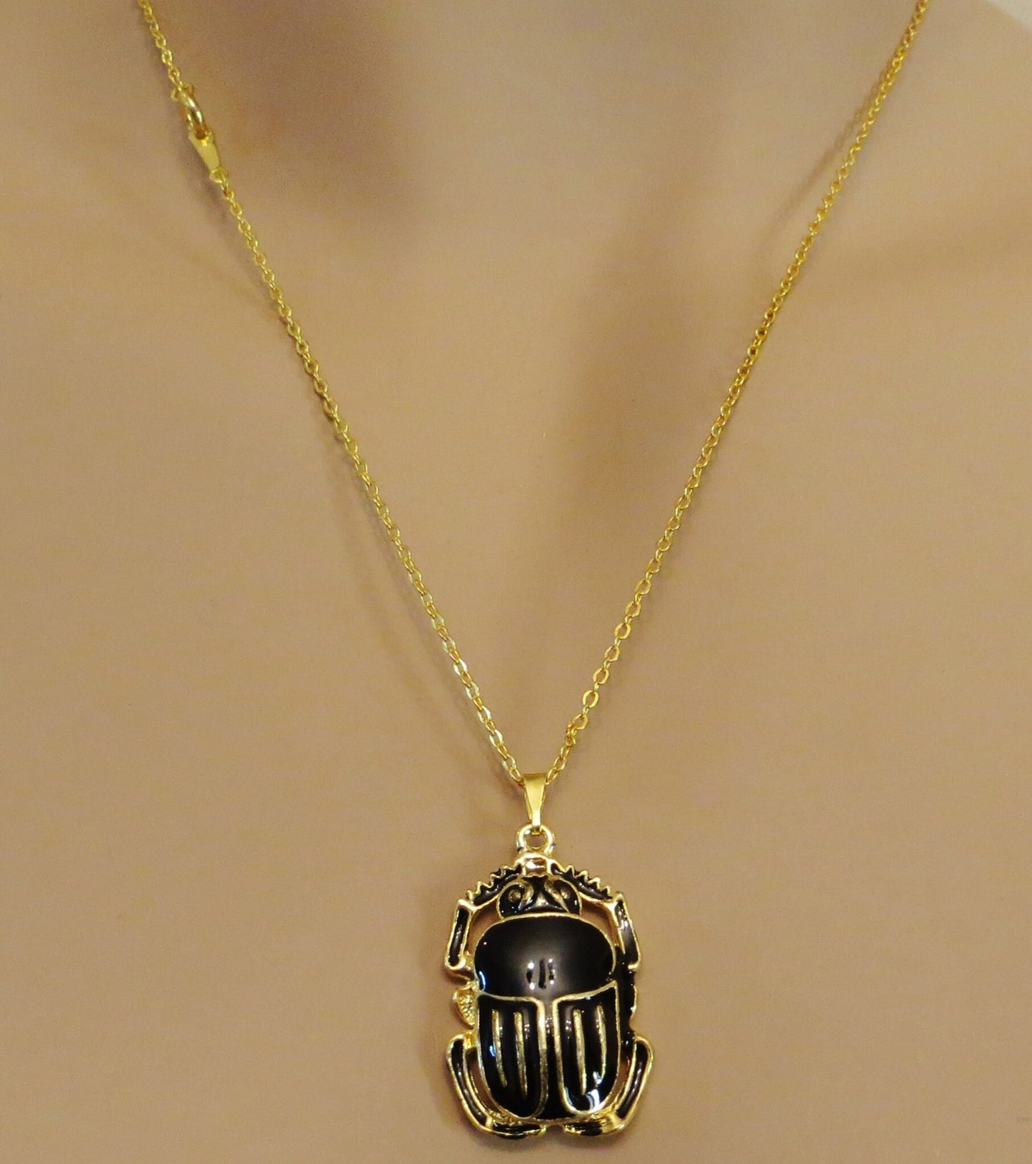 Ethnic Egyptian Black Scarab Necklace Scarab Necklace Scarab Pendant Scarab Charm Scarab Jewelry