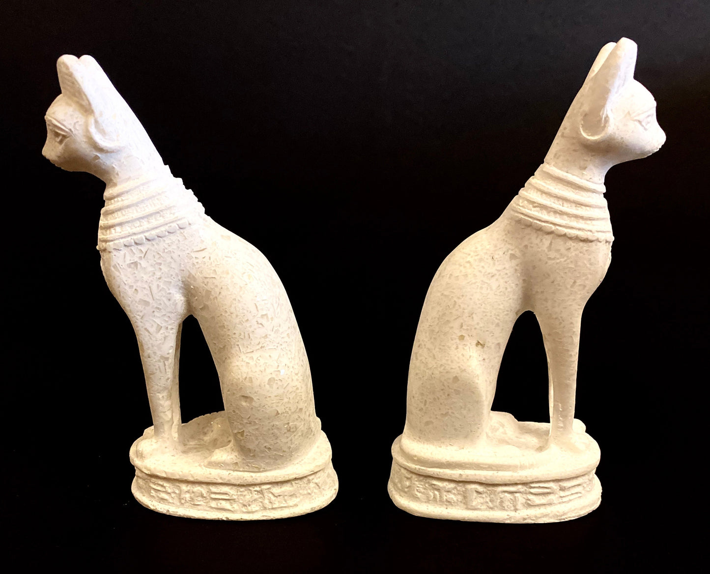 Group Of Two Majestic Ancient Egyptian Goddess Bastet Bast Cat Statues SALE