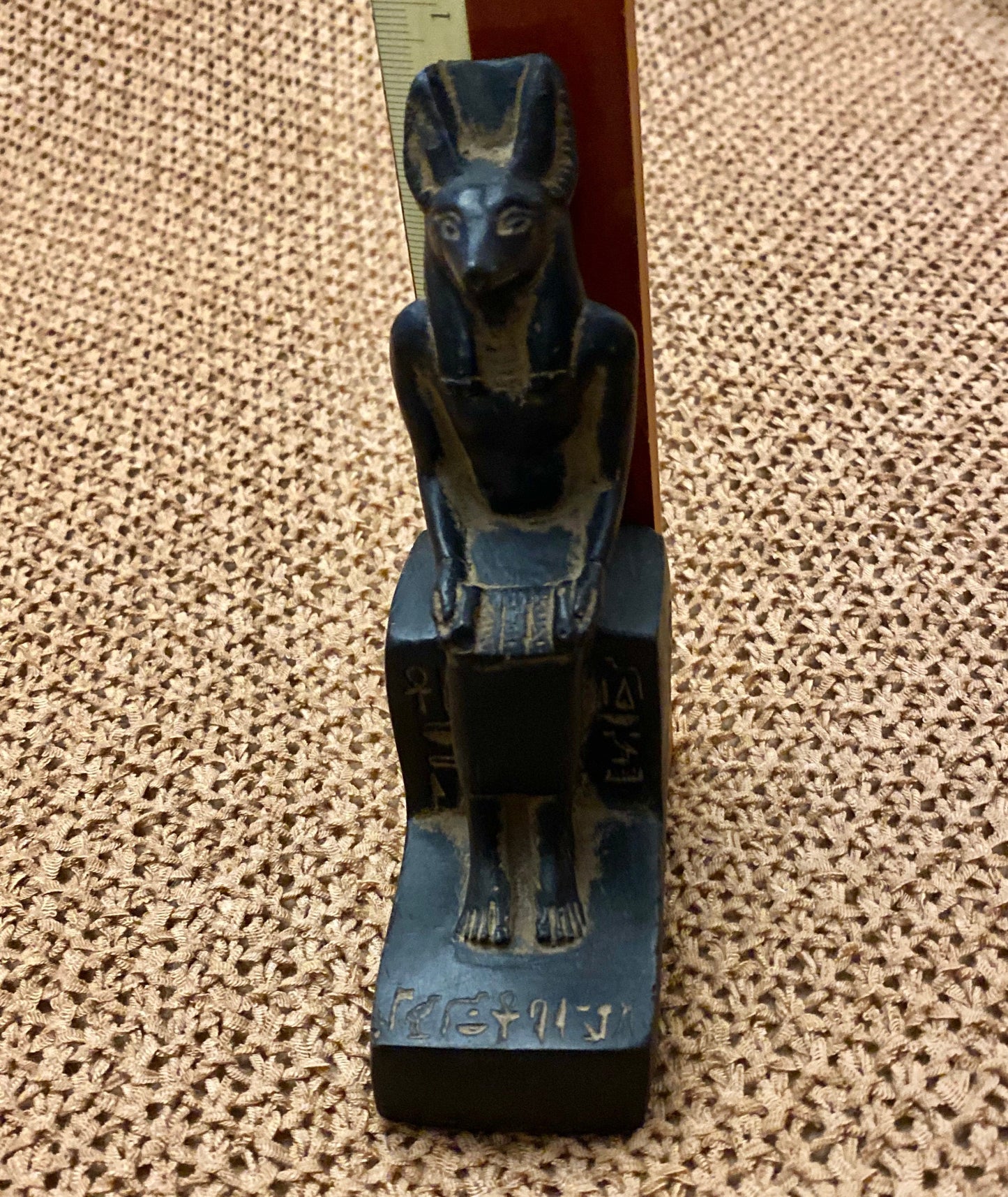 Amazing Commemorative Ancient Egyptian God Anubis Jackal Deity Seated Statue With Glyphs SALE