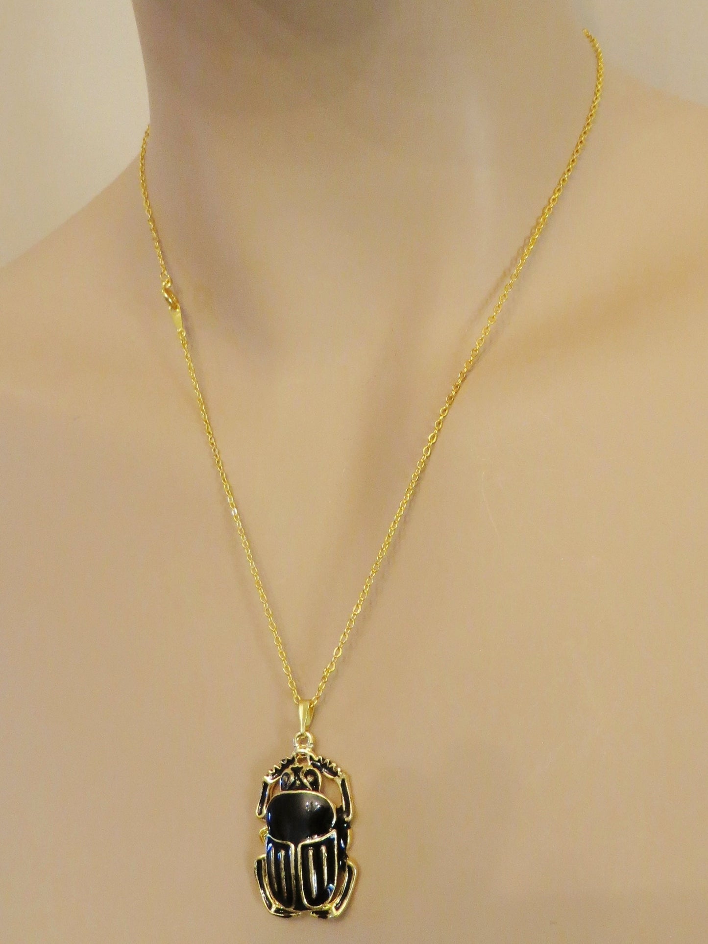 Ethnic Egyptian Black Scarab Necklace Scarab Necklace Scarab Pendant Scarab Charm Scarab Jewelry