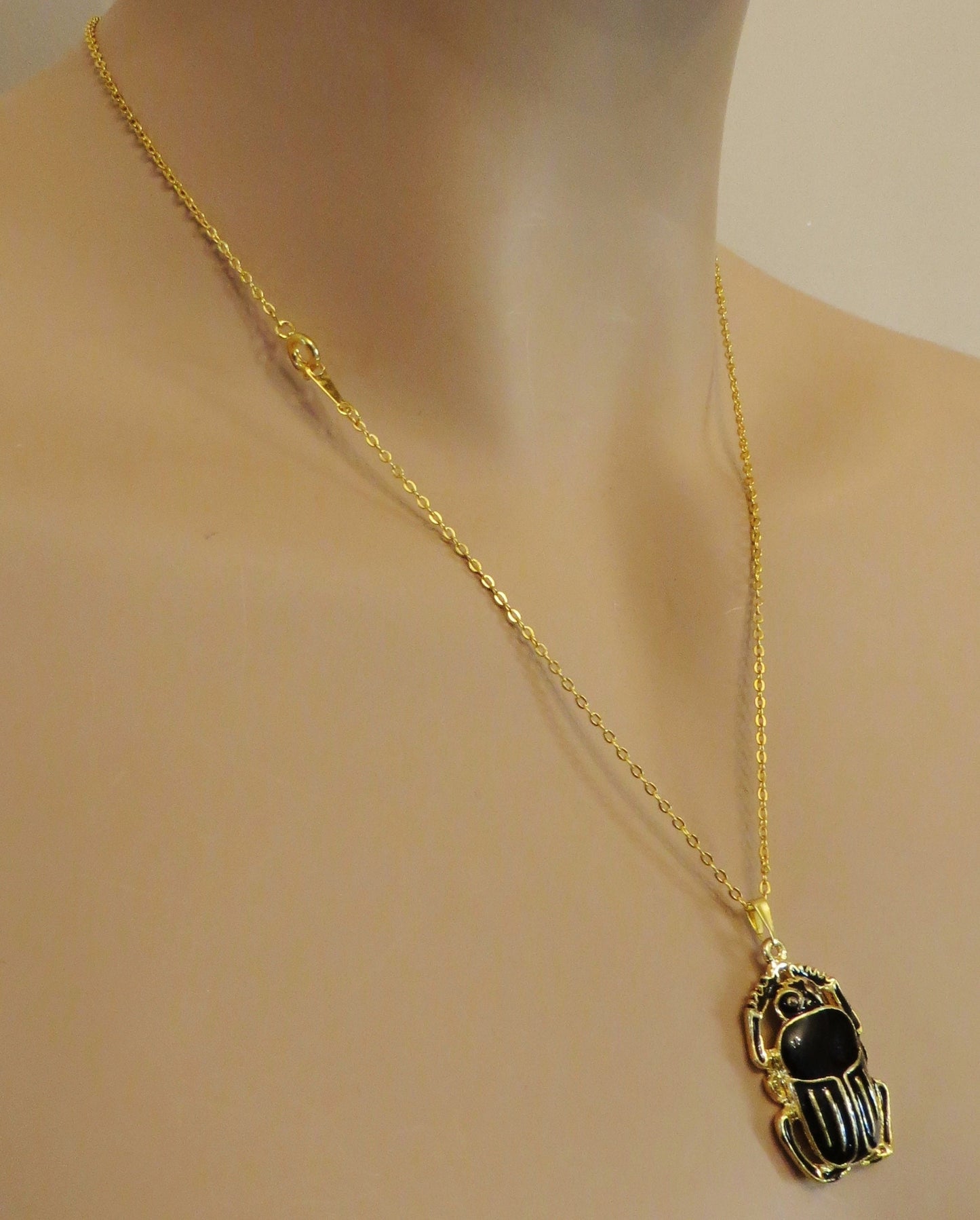 Ethnic Egyptian Black Scarab Necklace Scarab Necklace Scarab Pendant Scarab Charm Scarab Jewelry