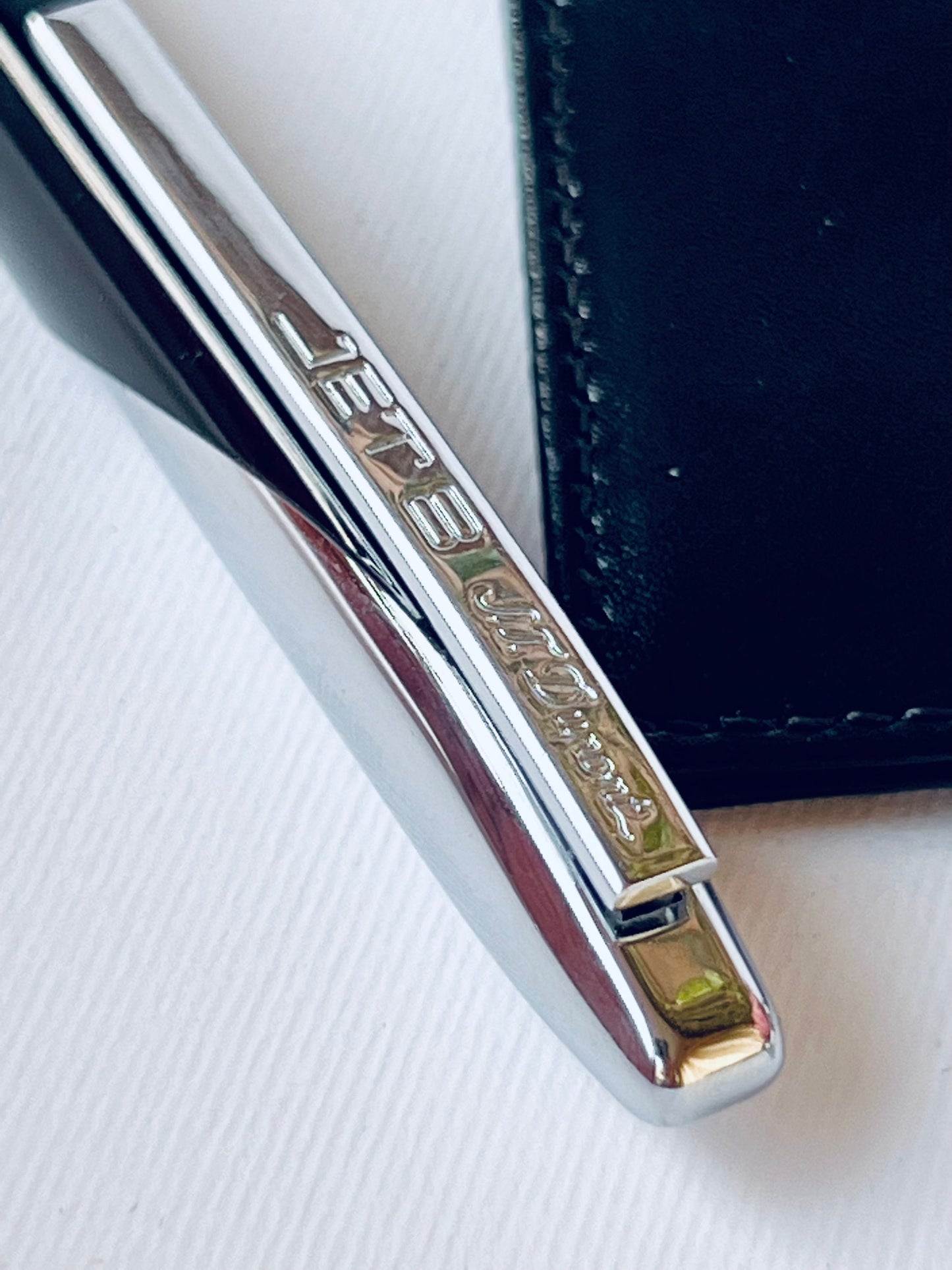 ST Dupont PALLADIUM BLACK Ballpoint And cufflinks & Wallet Cards Holder Set