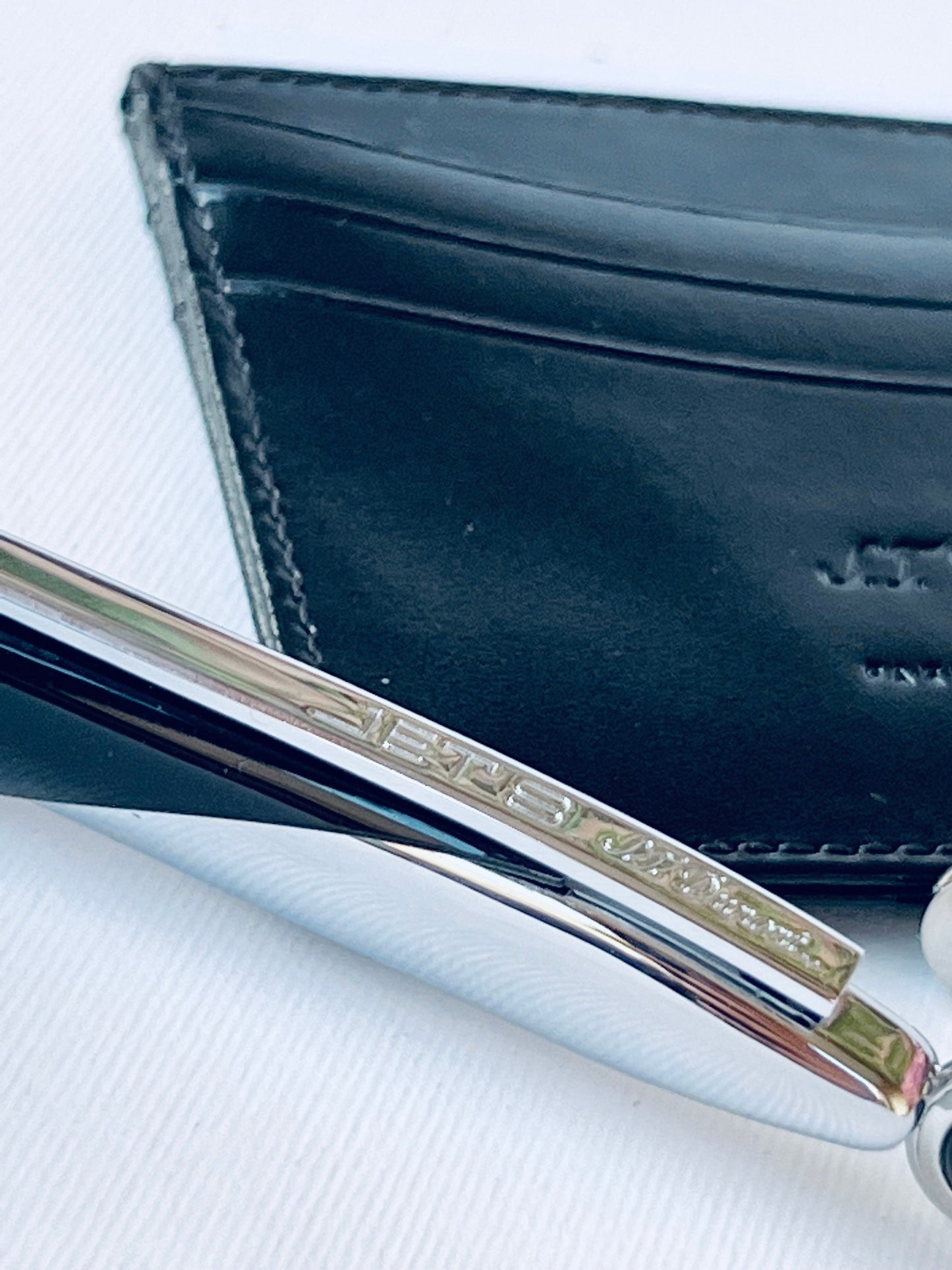 ST Dupont PALLADIUM BLACK Ballpoint And cufflinks & Wallet Cards Holder Set