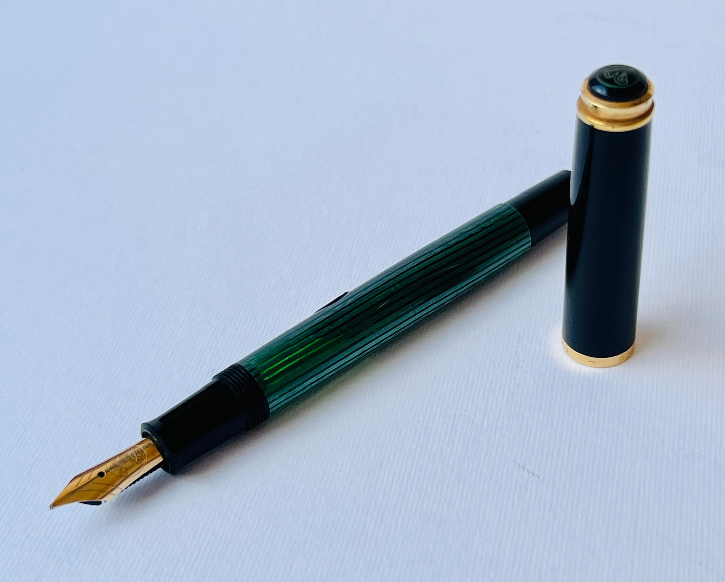 Vintage Pelikan M400 Souveran Striped Fountain Pen 14k-585 NIB 90's Full Set
