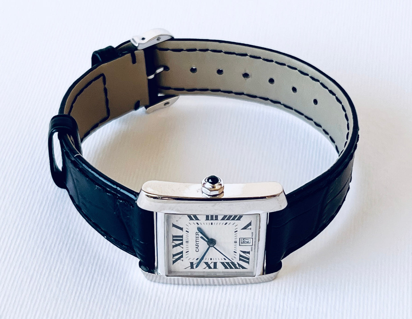 Cartier Panthere 4016 Steel 27mm Diamond Bezel Watch