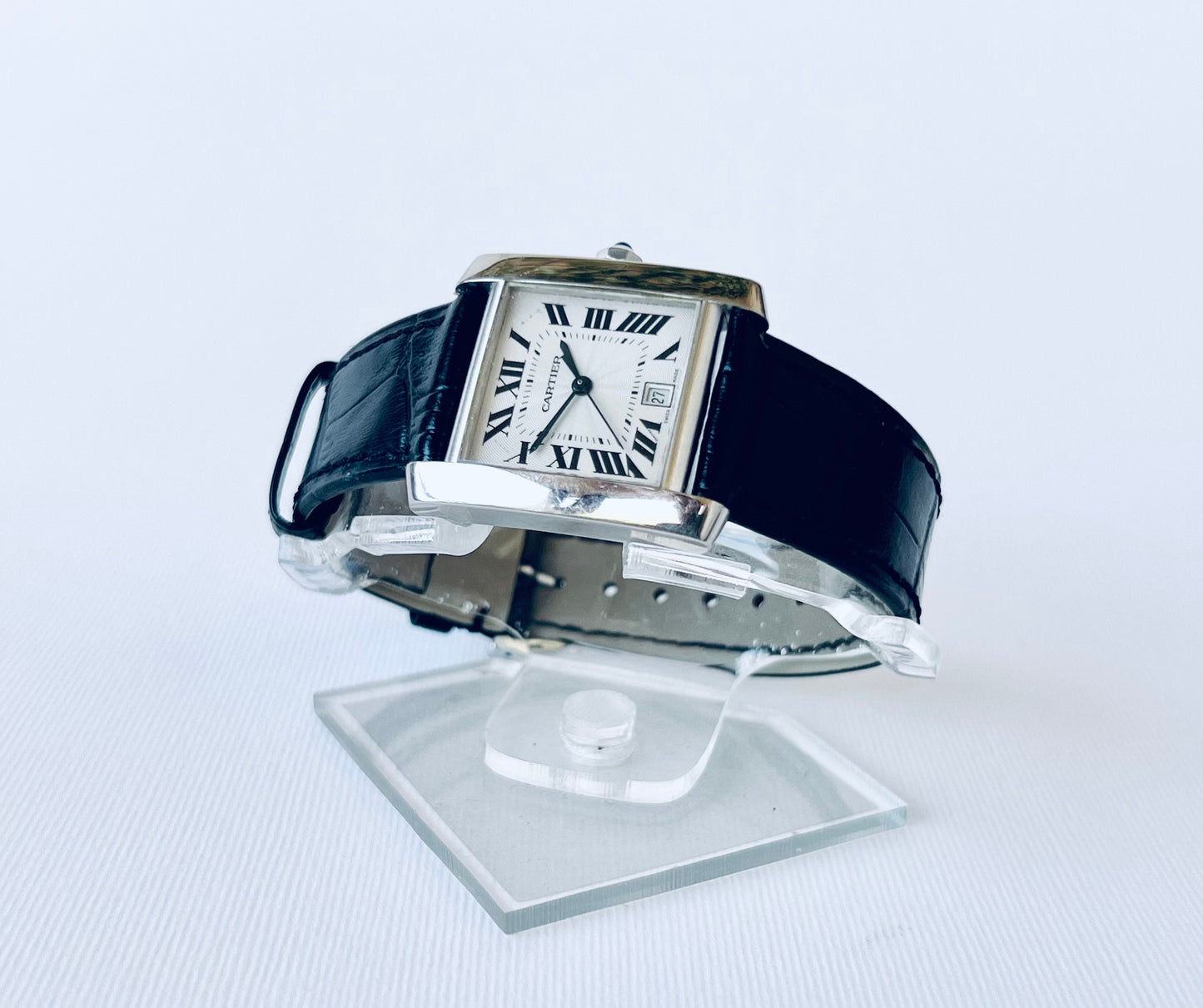 Cartier Panthere 4016 Steel 27mm Diamond Bezel Watch