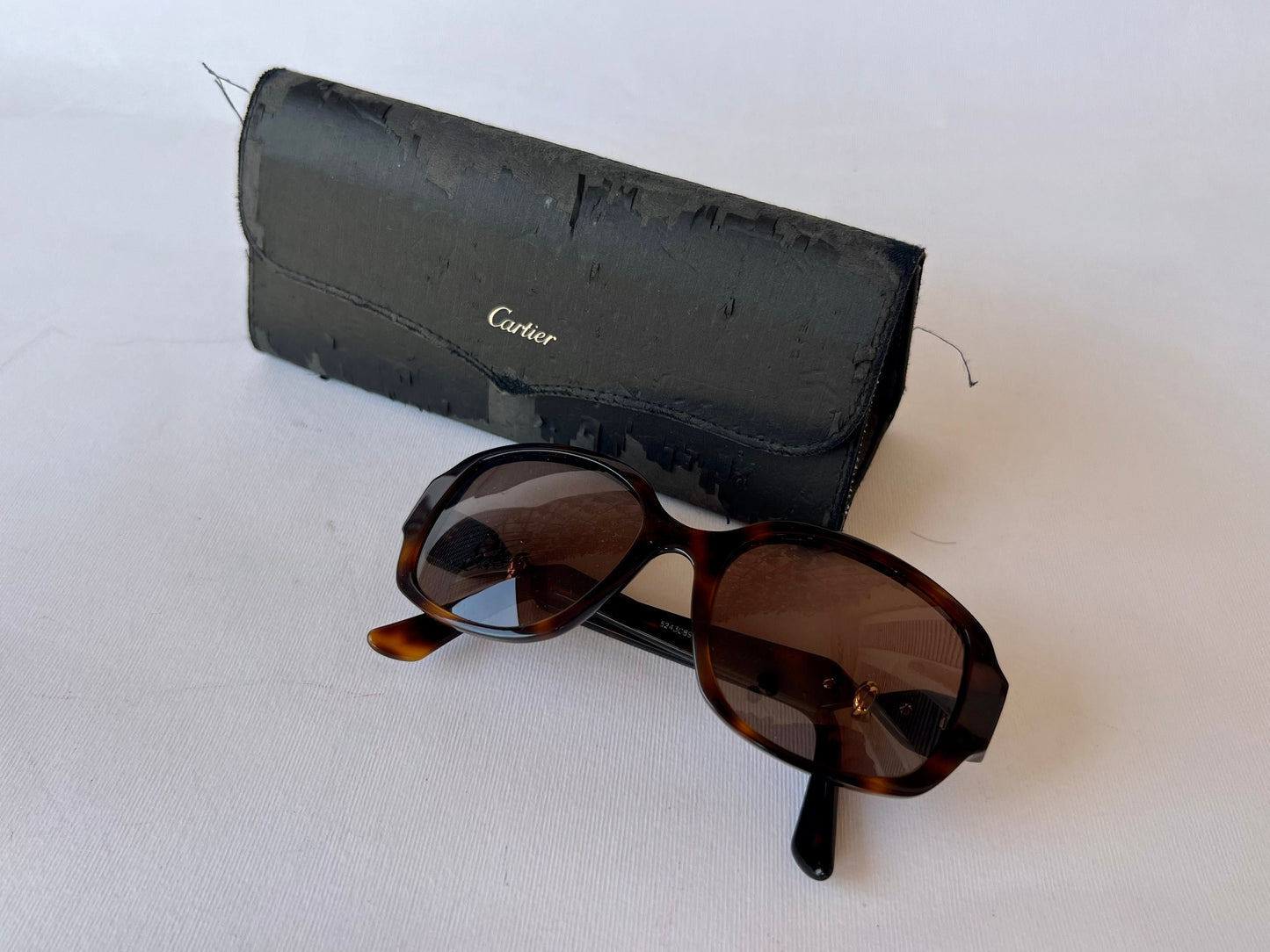 Vintage Cartier Havana Trinity Sunglasses Wires Gold Platinum