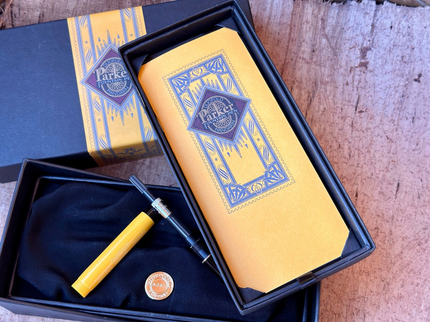 PARKER Fountain Pen Duofold Mandarin Yellow 1995 Limited #8251 18K in Box