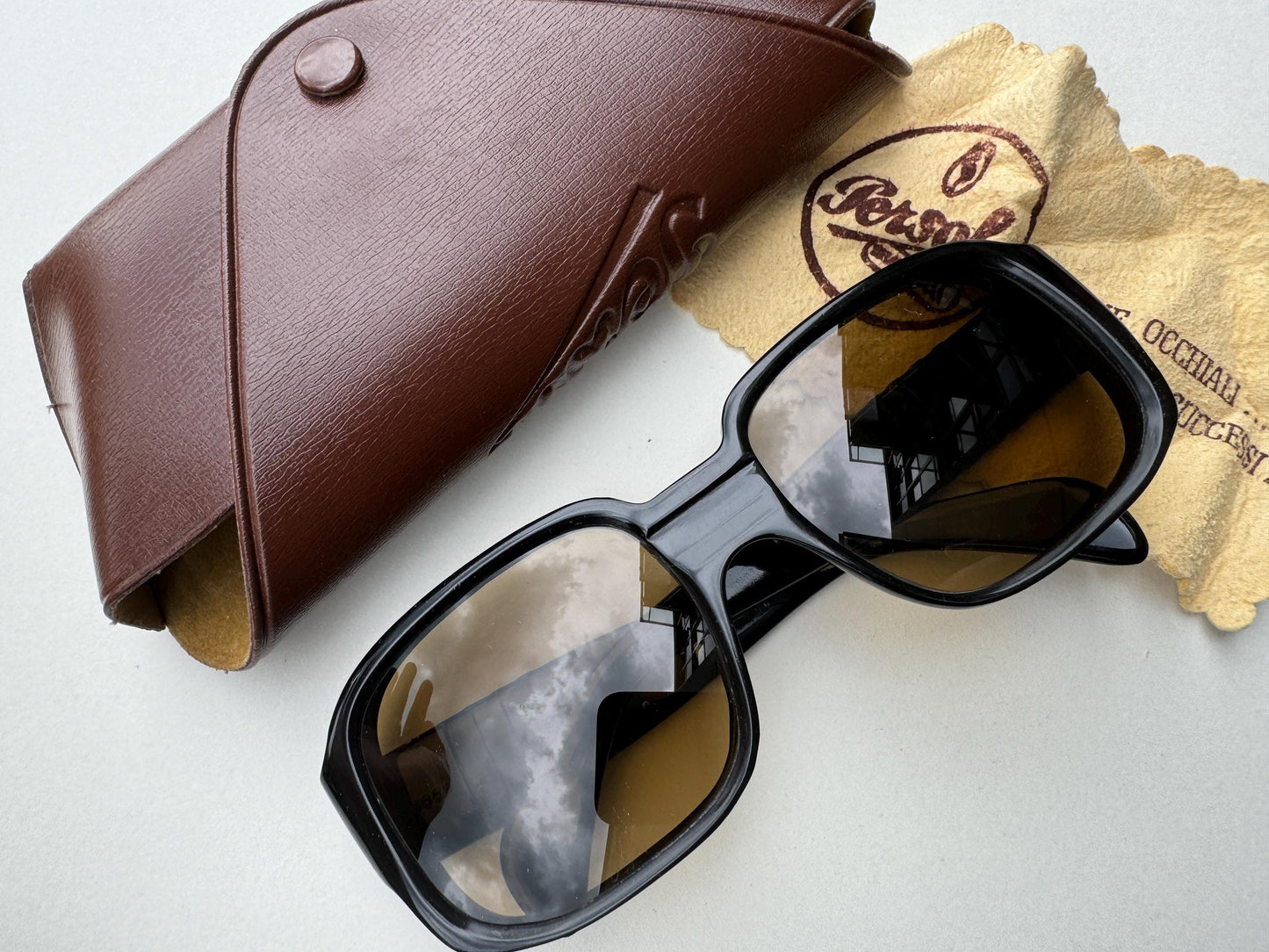 Rare Vintage Persol Ratti meflecto 6659 Sunglasses 56mm Black Wide Arms 80s Retro GENUINE ITALY Original lenses SALE