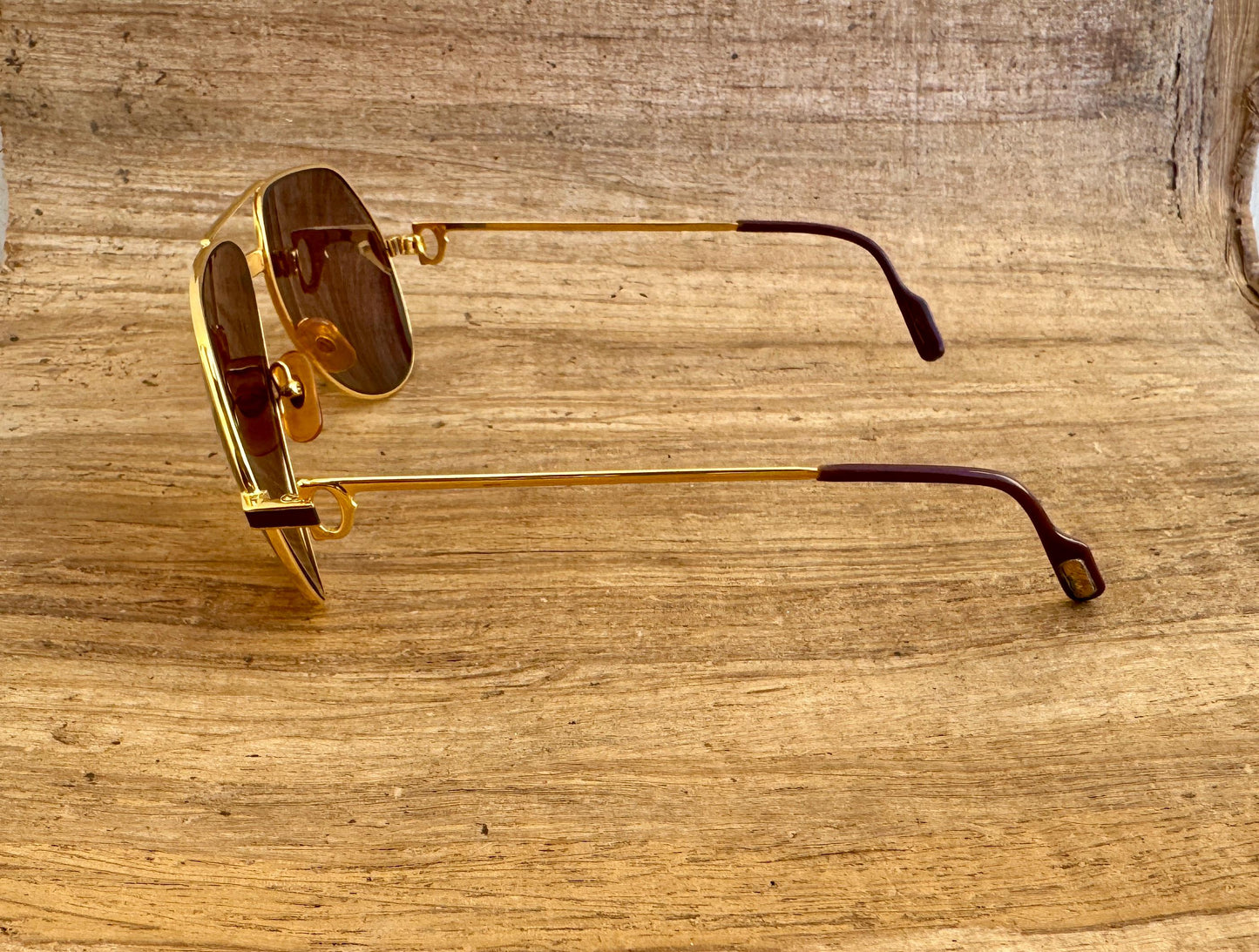 Vintage Cartier Vendome Santos Sunglasses Laque Paris Brown Cartier lenses