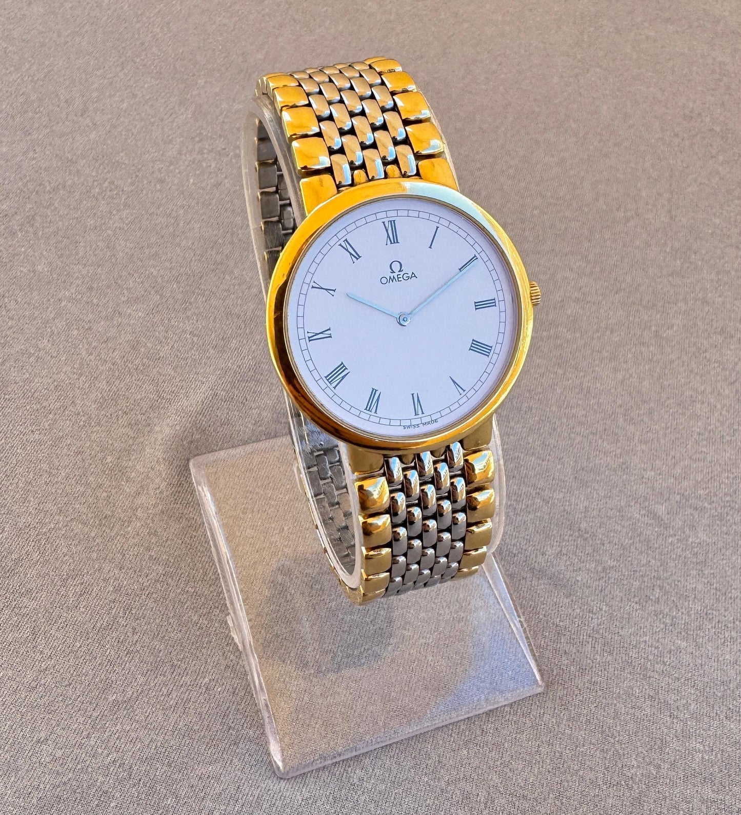 Omega De Ville White Roman Dial Date Watch 90's