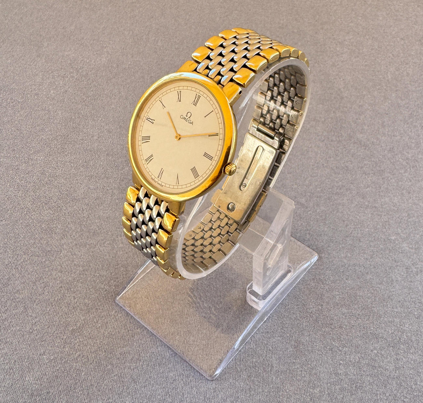 Omega De Ville White Roman Dial Date Watch 90's