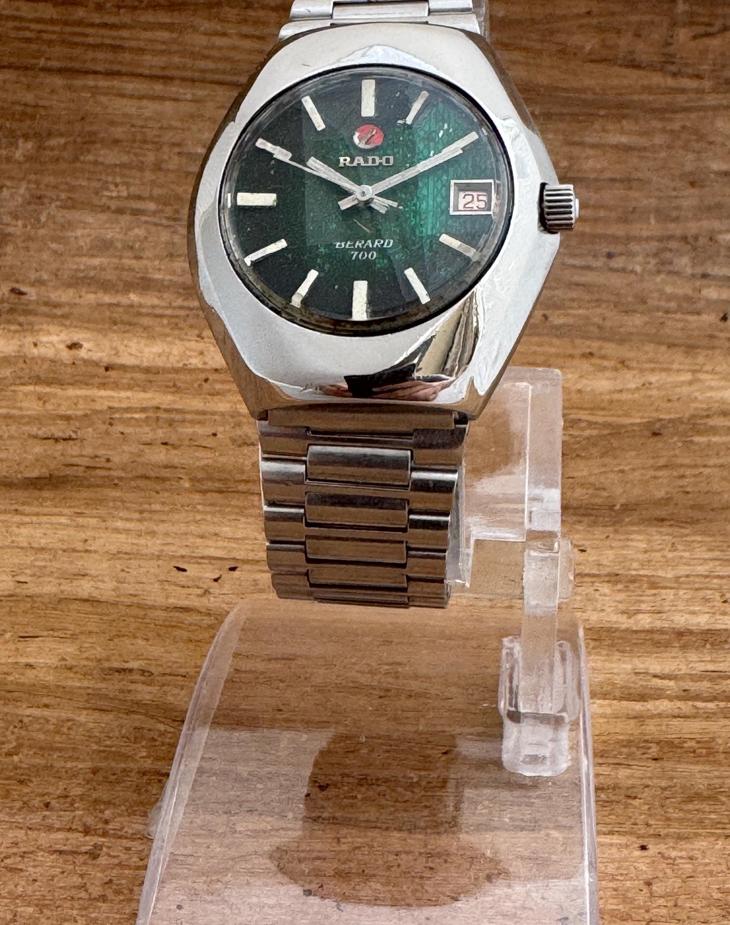 Vintage Rado Berard 700 Automatic Date Steel Men Wrist Watch Vintage 70s