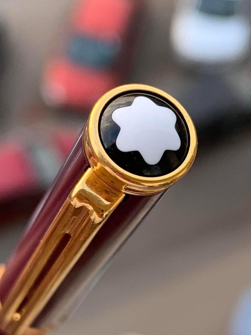 Rare Set Of Two Montblanc Noblesse Oblige Red GT Fountain Pen And Mechanical Pencil In Box 90's