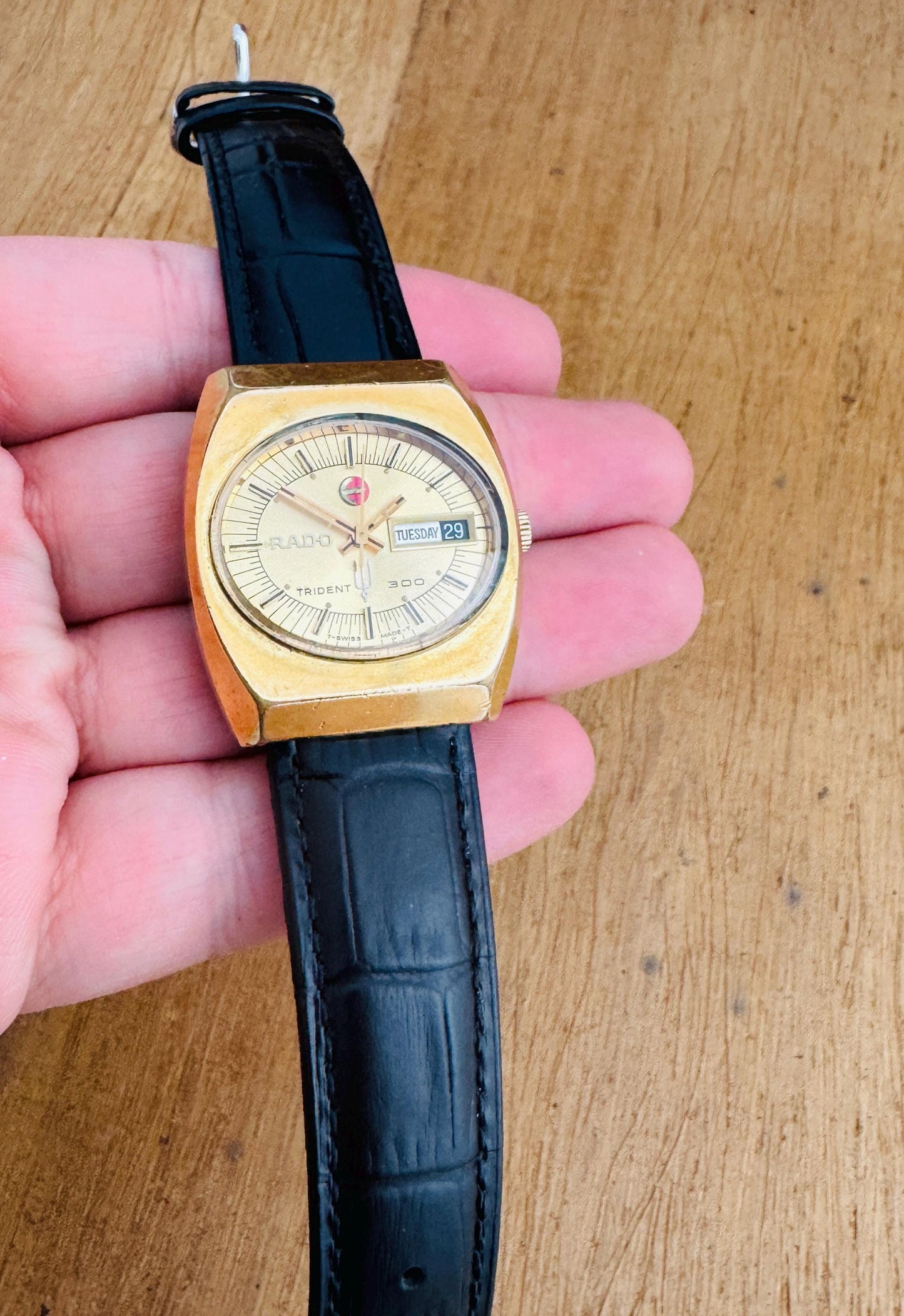 Vintage Rado TRIDENT 300 Gold Plated Automatic Watch 70s