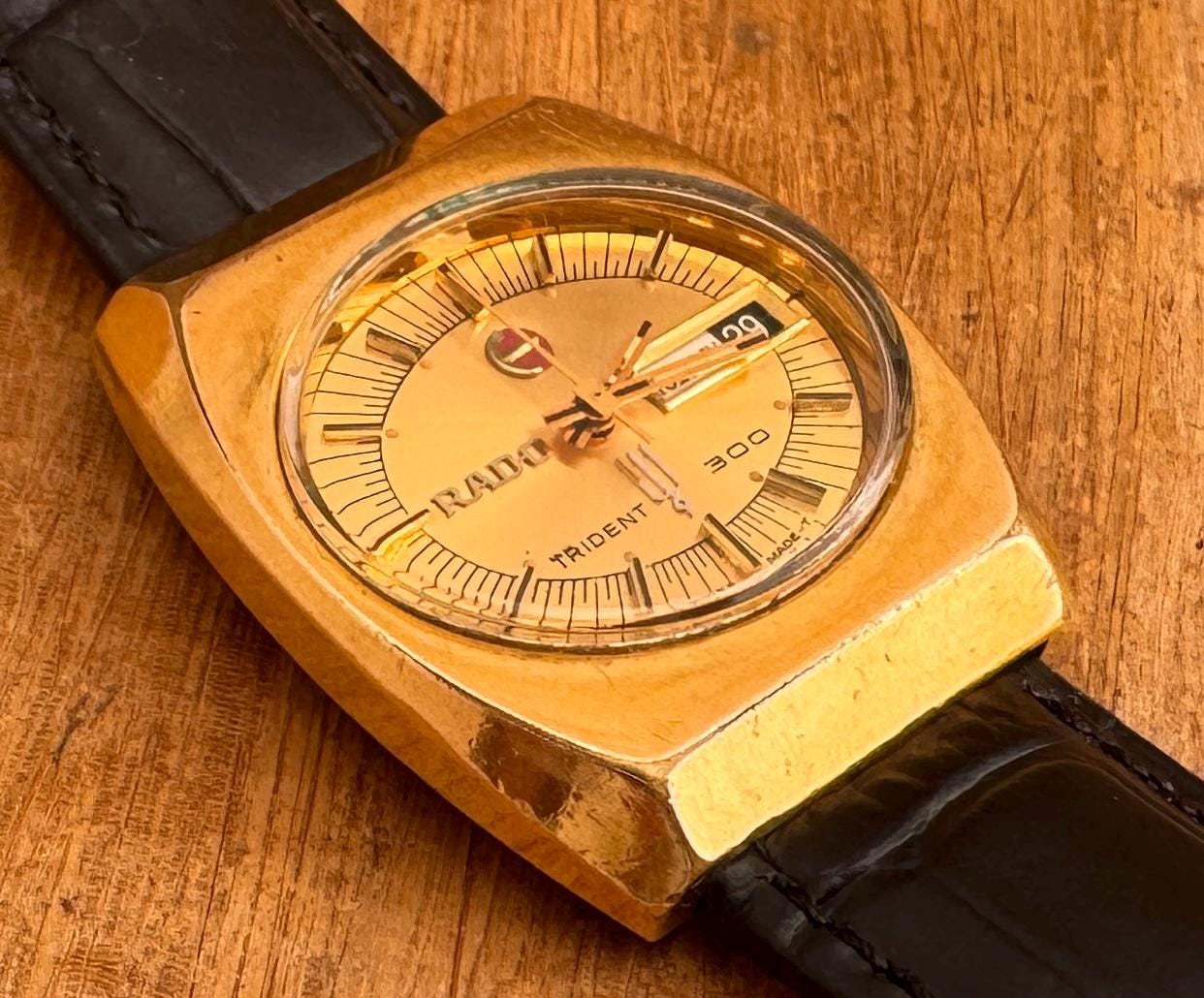 Vintage Rado TRIDENT 300 Gold Plated Automatic Watch 70s