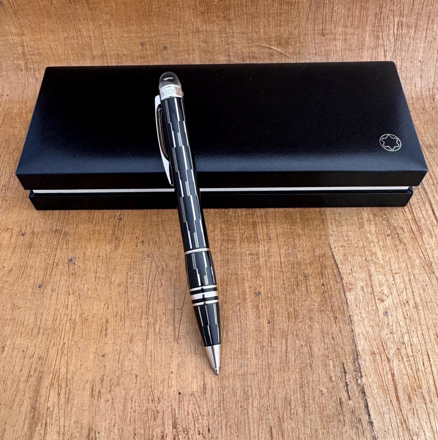 Excellent Like New Montblanc StarWalker BLACK MYSTRERY Ballpoint Pen Full Set