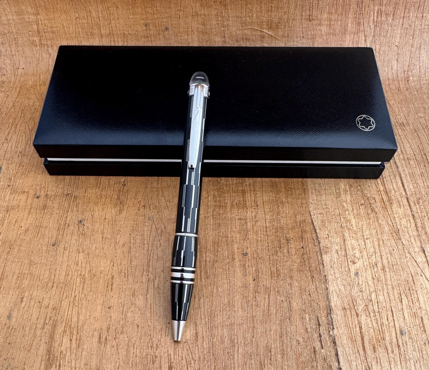 Excellent Like New Montblanc StarWalker BLACK MYSTRERY Ballpoint Pen Full Set