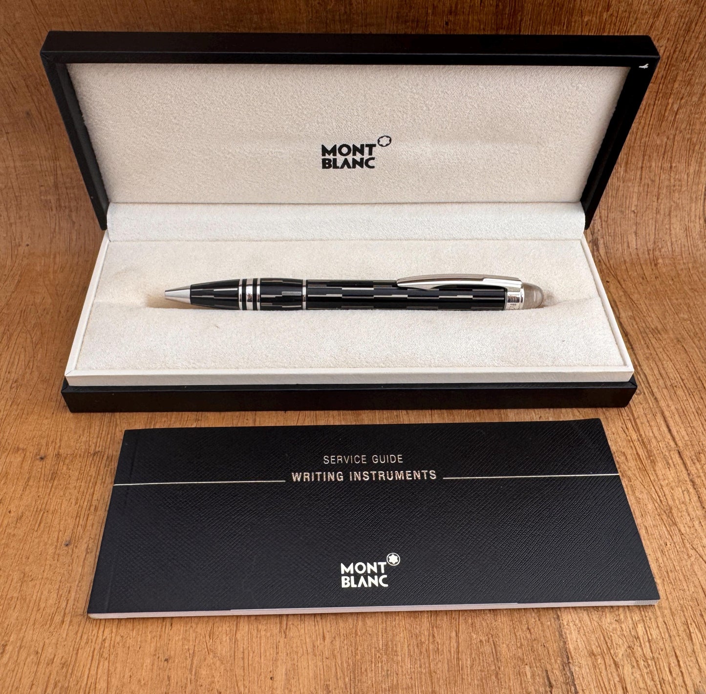 Excellent Like New Montblanc StarWalker BLACK MYSTRERY Ballpoint Pen Full Set