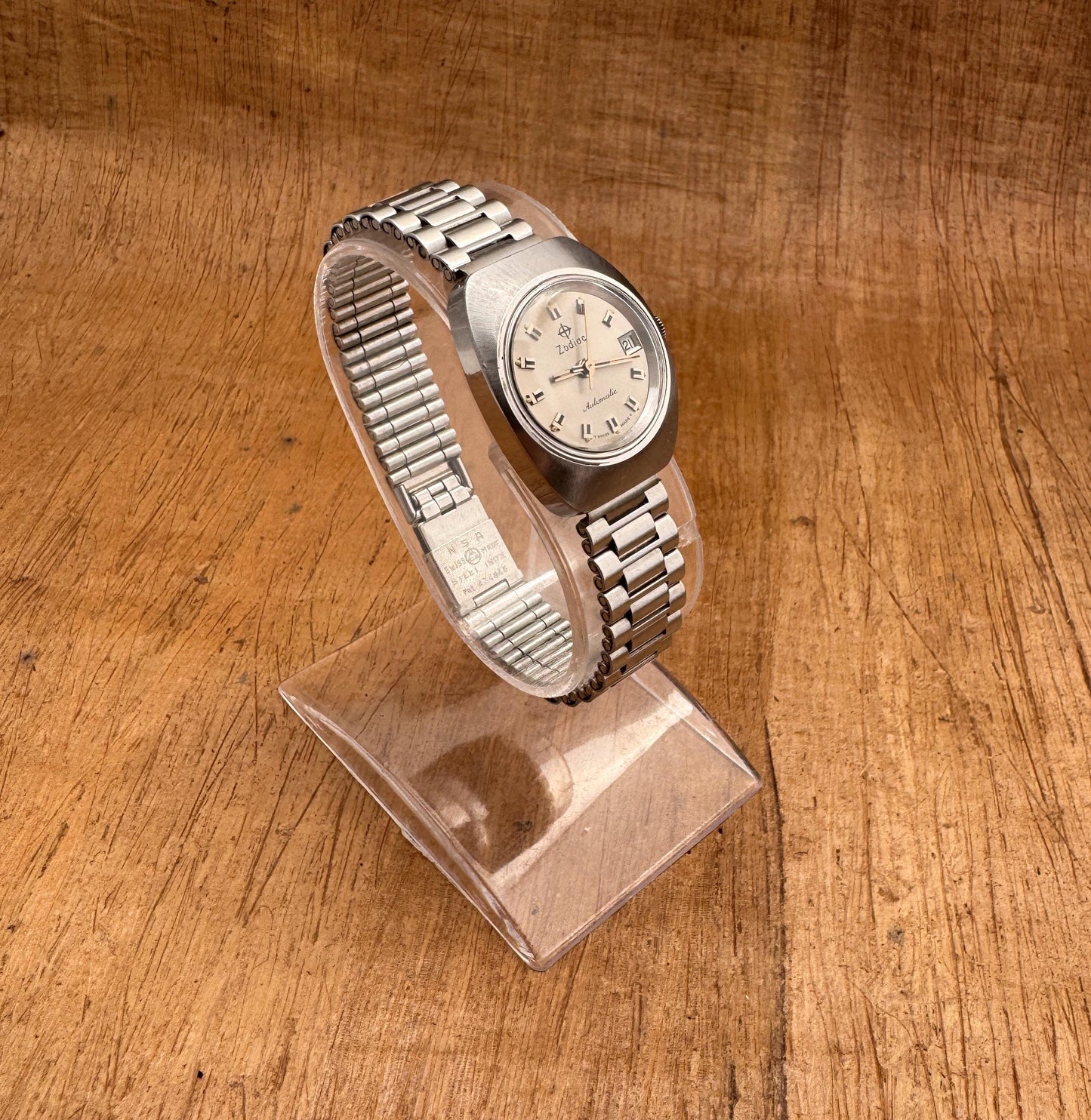 Vintage Zodiac automatic Vintage Automatic Ladies Stainless-steel Silver Dial Watch