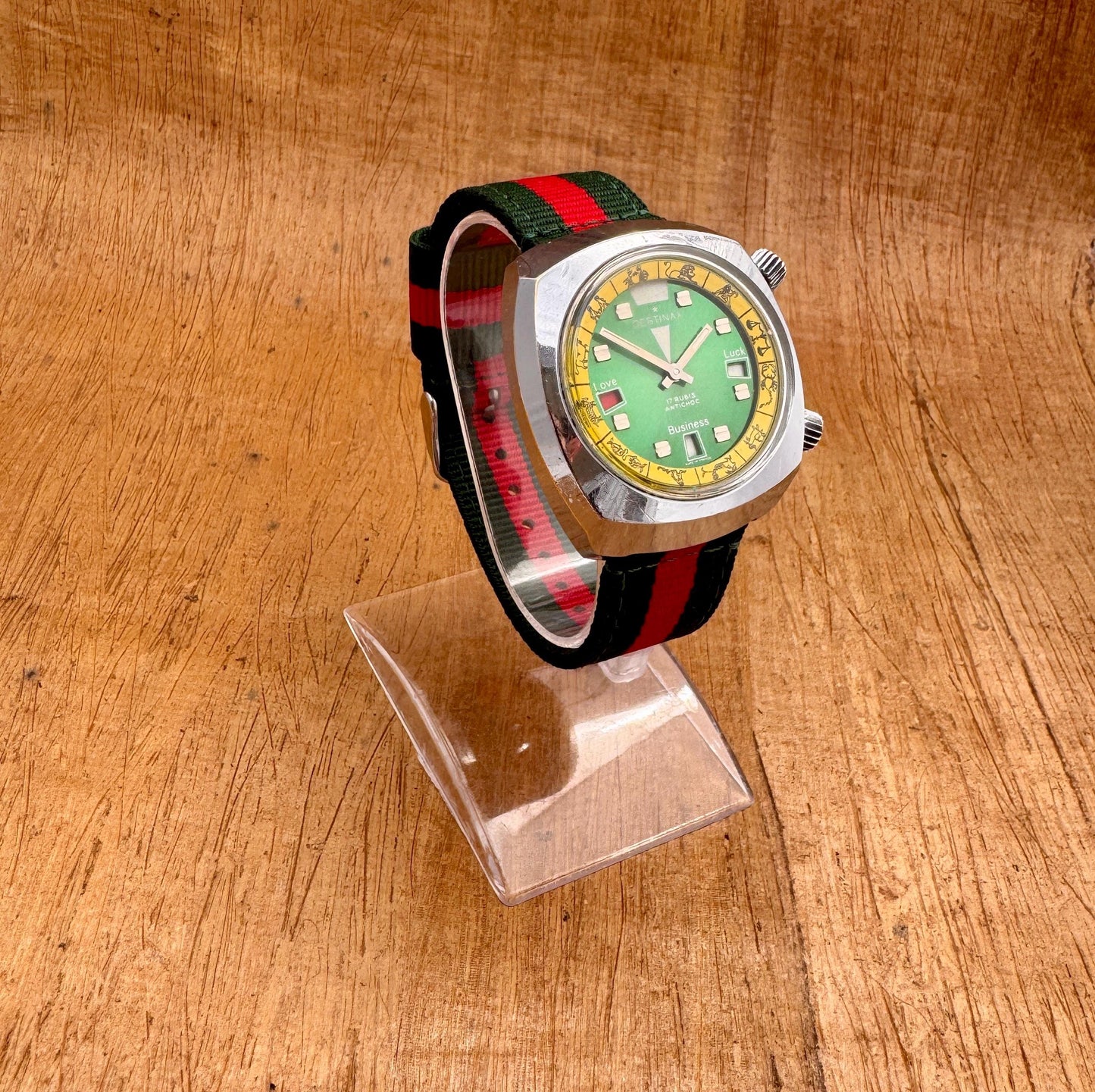 Destinax Biorythm Fortune Teller Zodiac Sign Vintage Double Crown Watch